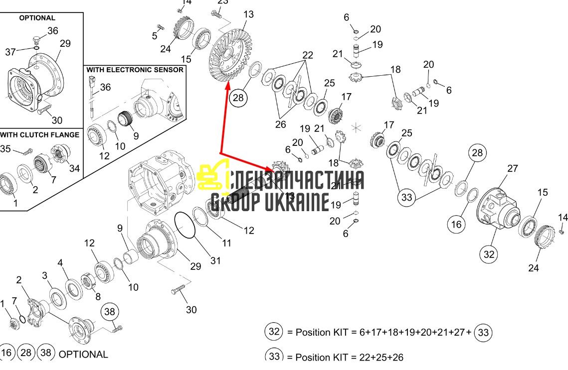 600513 Главная (коническая) пара Manitou