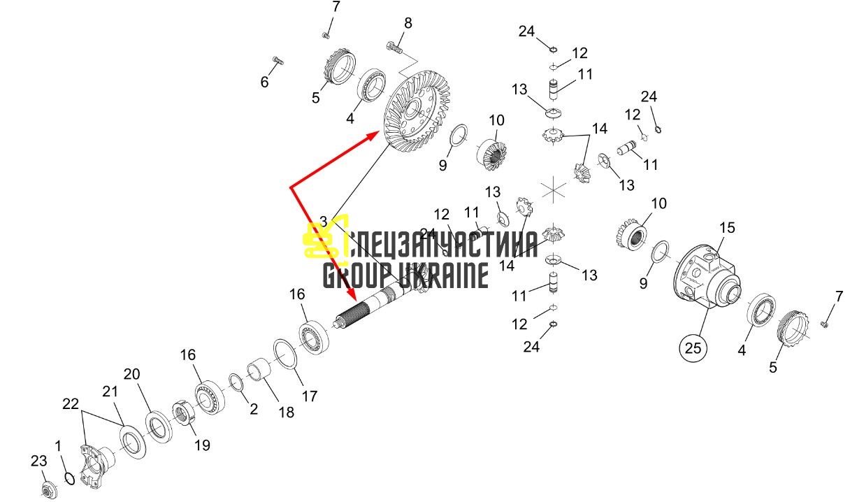 7017812 (112.04.510.02) Главная пара (планетарка+хвостовик) Bobcat