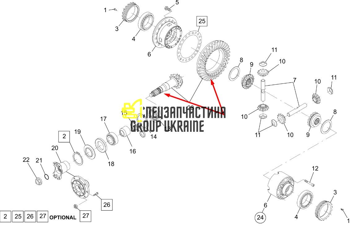 717493 Главная (коническая) пара Manitou