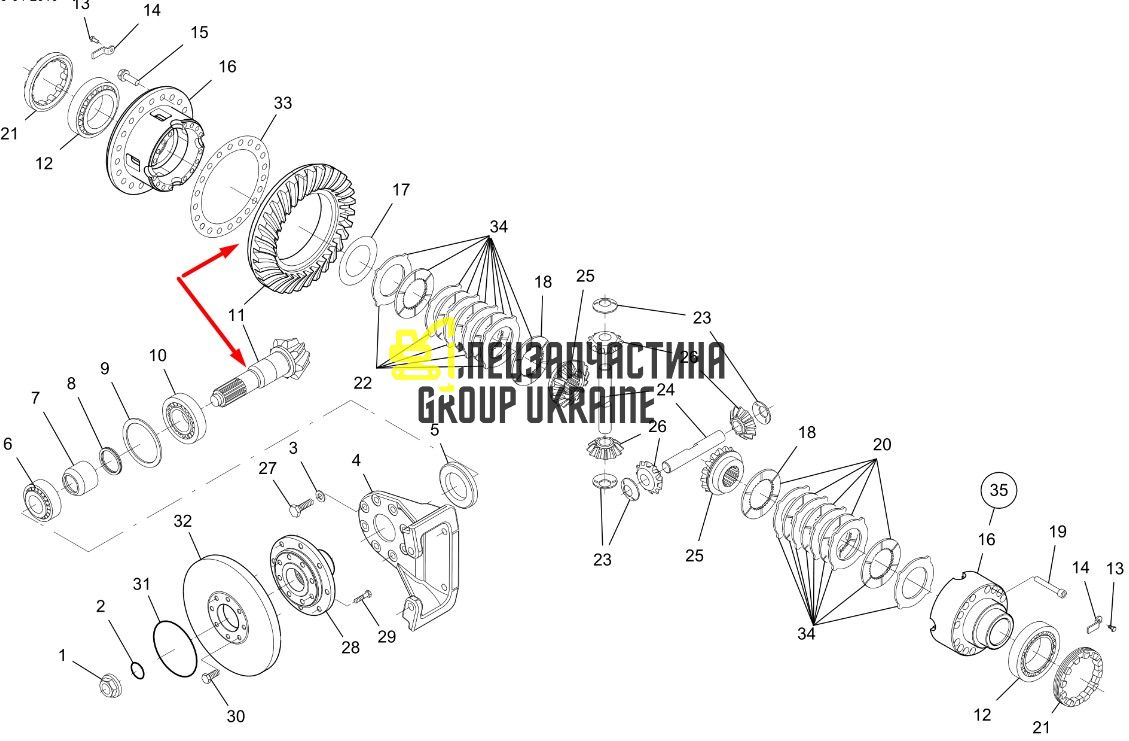 739904 Главная (коническая) пара Manitou