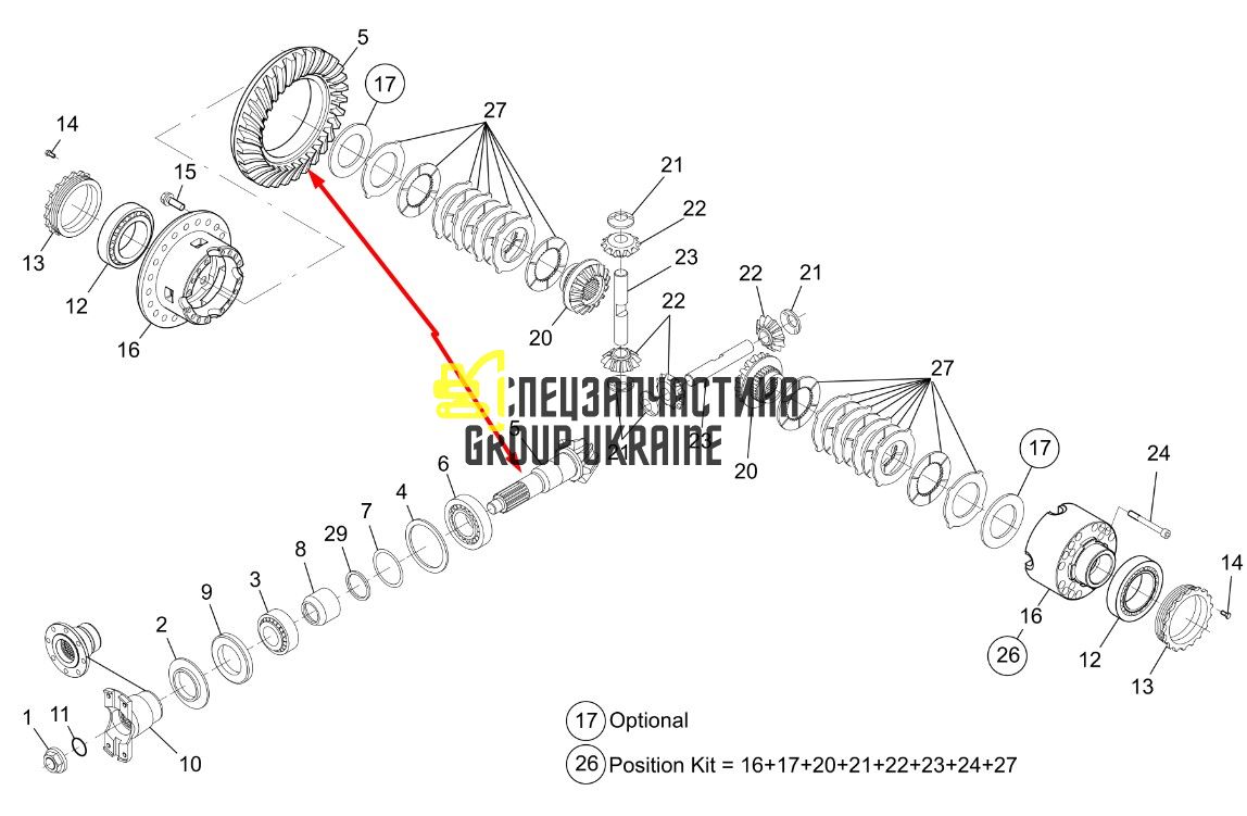 739913 Главная (коническая) пара Manitou