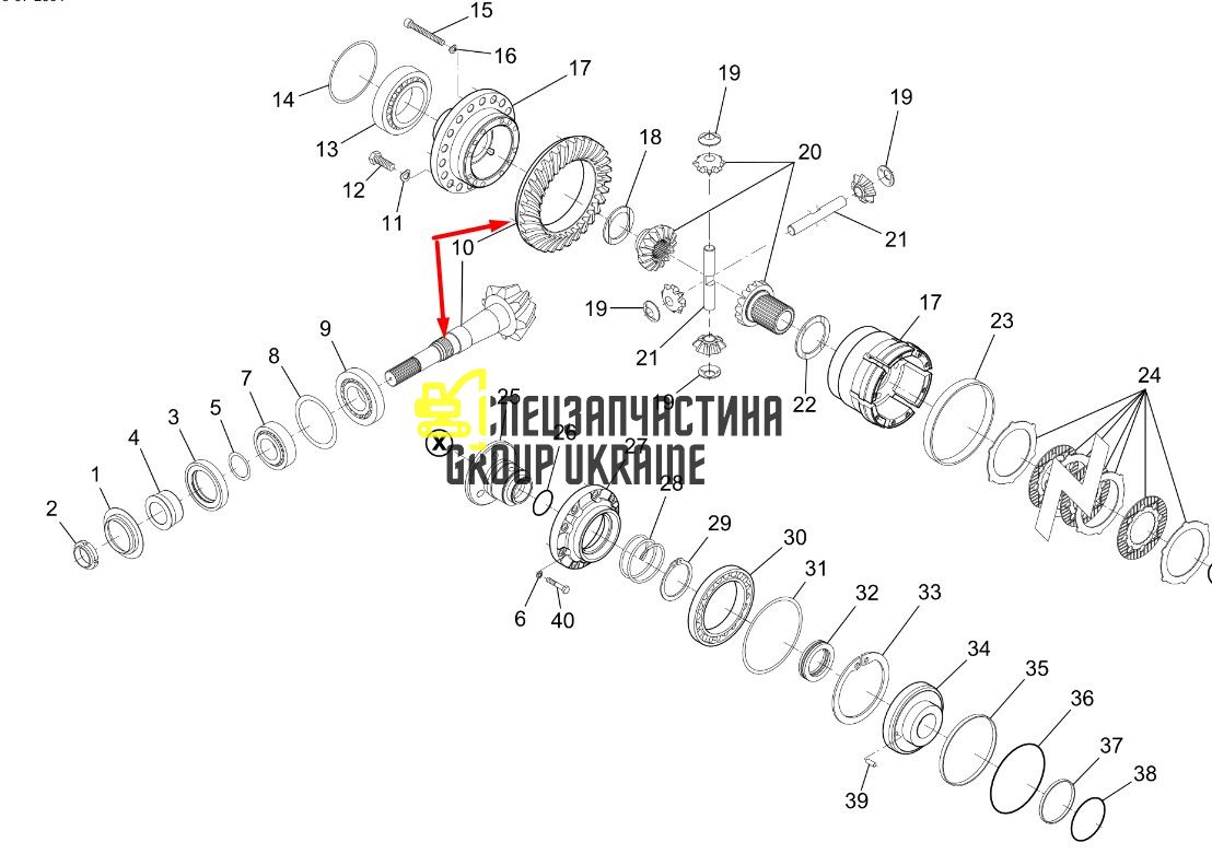 0011305460 (11305460, 1130546) Головна (конічна) пара Claas