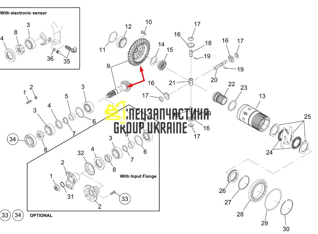 737433 Главная (коническая) пара Manitou