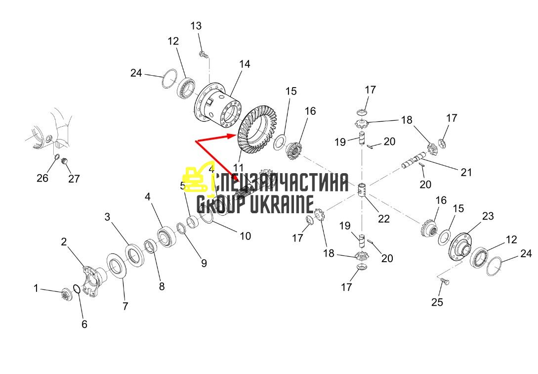 737389 Главная (коническая) пара Manitou