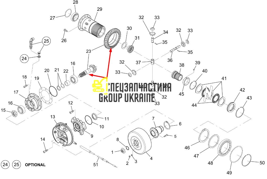 171.04.500.27 Главная (коническая) пара Z=13/32 Dana Spicer