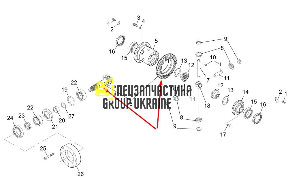 171.04.501.14 Головна (конічна) пара Dana Spicer