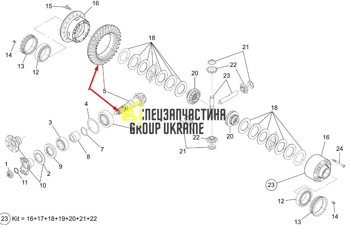 176.04.504.23 Главная (коническая) пара Dana Spicer