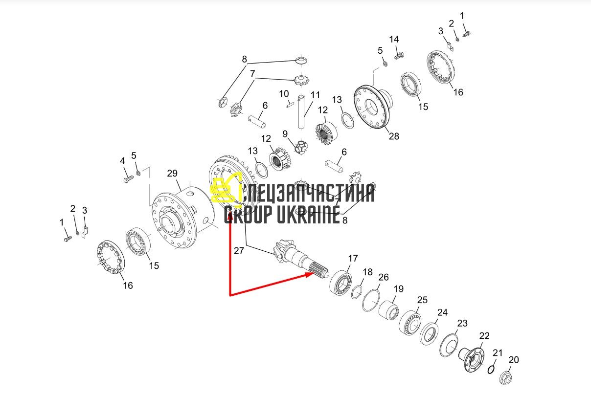 2.403-00071 Главная пара (планетарка+хвостовик) Doosan