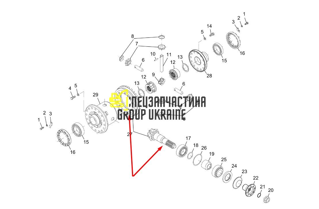 2.403-00071 Главная пара (планетарка+хвостовик) Bobcat