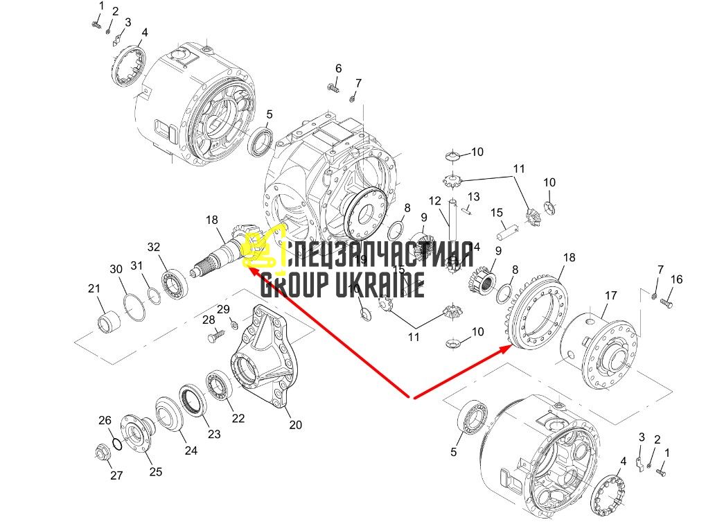 2.403-00077 Главная пара (планетарка+хвостовик) Bobcat