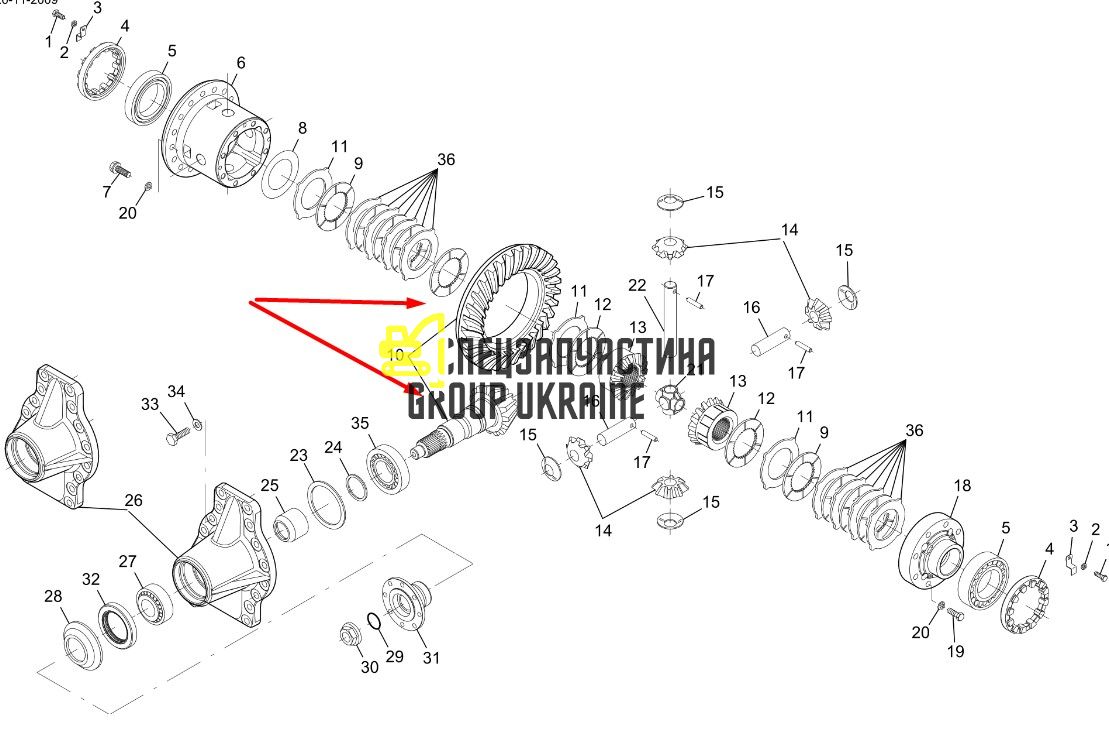 2.403-00078 Главная пара (планетарка+хвостовик) Doosan