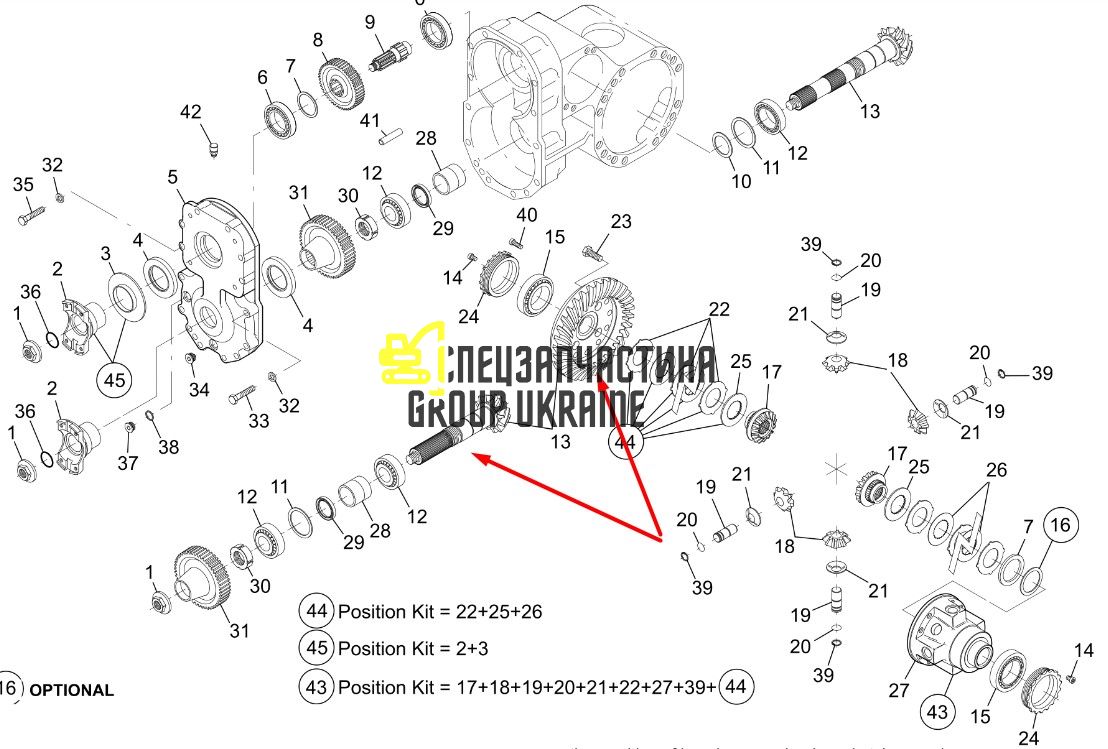 563150 Главная (коническая) пара Manitou