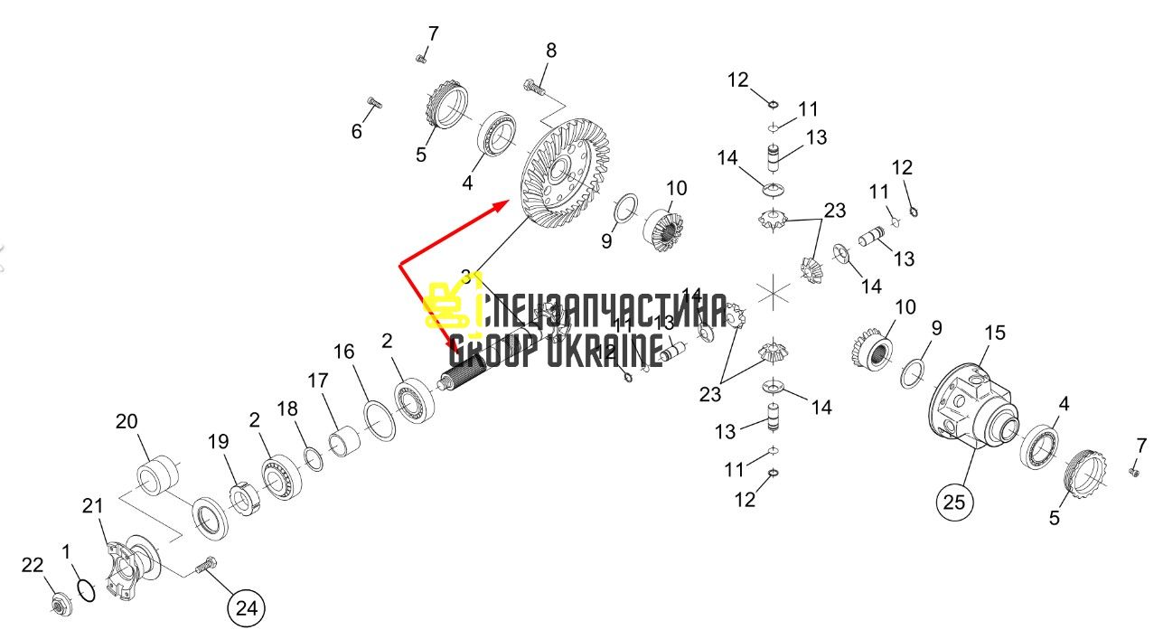 212.04.501.06 Главная пара (планетарка+хвостовик) Dana Spicer