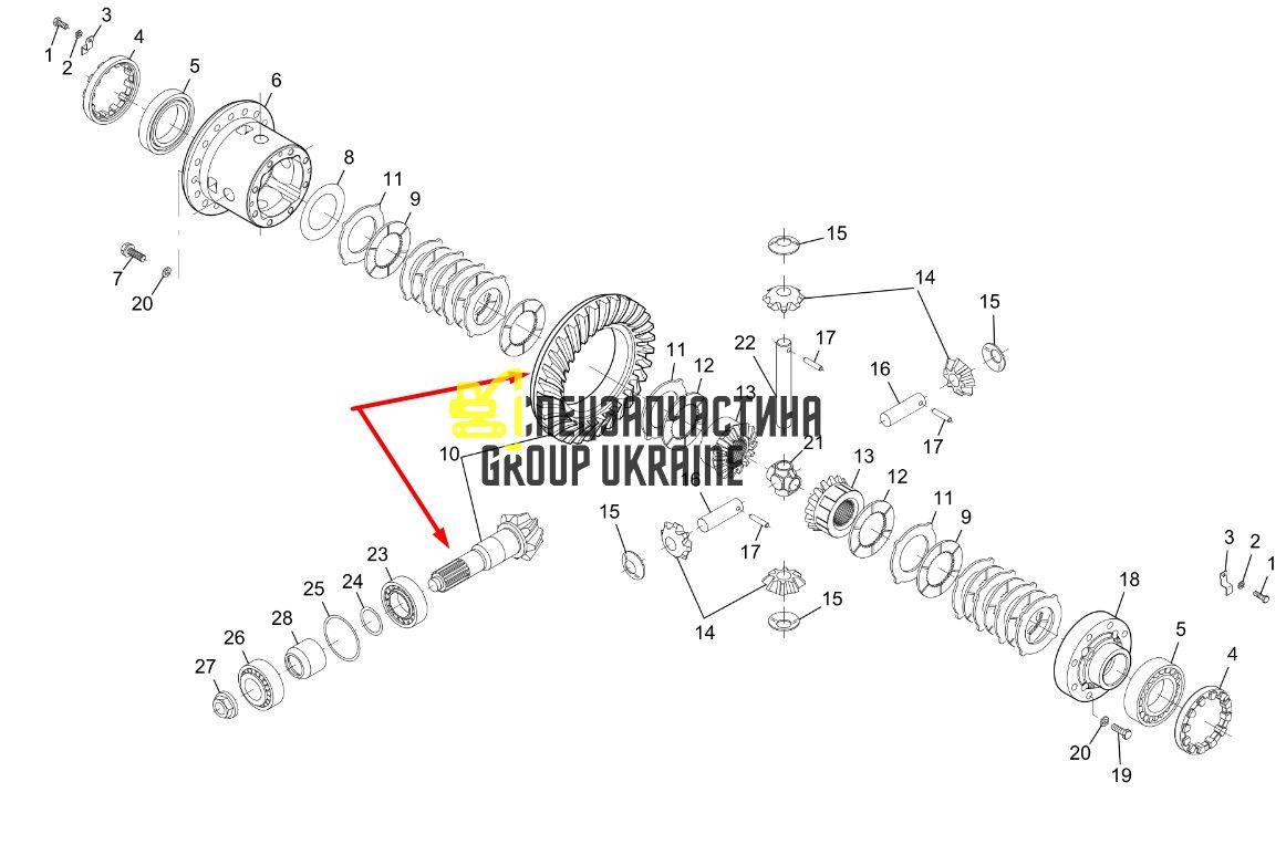 562280 Главная (коническая) пара Manitou
