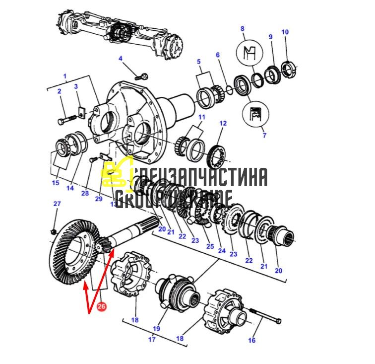 3427161m91 Главная (коническая) пара Z=11/45 Massey Ferguson