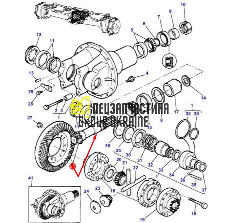 3428310M91 Главная (коническая) пара Z=8/39 Massey Ferguson