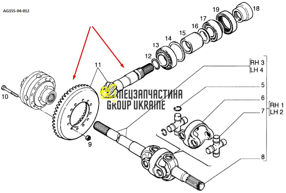 3764455m91 Главная (коническая) пара Z=8/39 Massey Ferguson