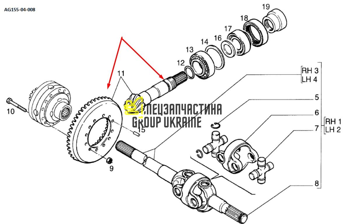 3764834m91 Главная (коническая) пара Z=9/37 Massey Ferguson