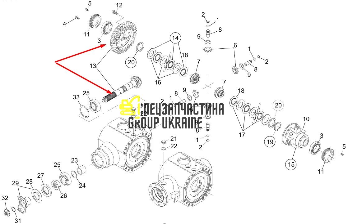 42R-23-H0P13 Главная (коническая) пара Komatsu