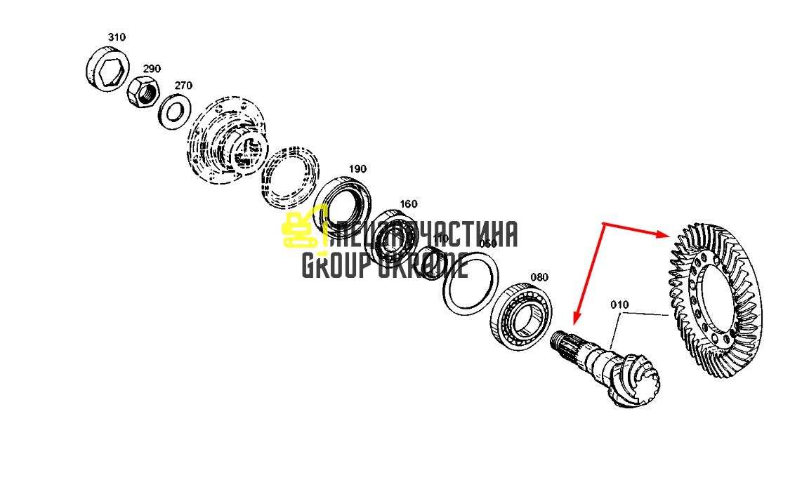 4472216012 (4472216049) Главная (коническая) пара ZF