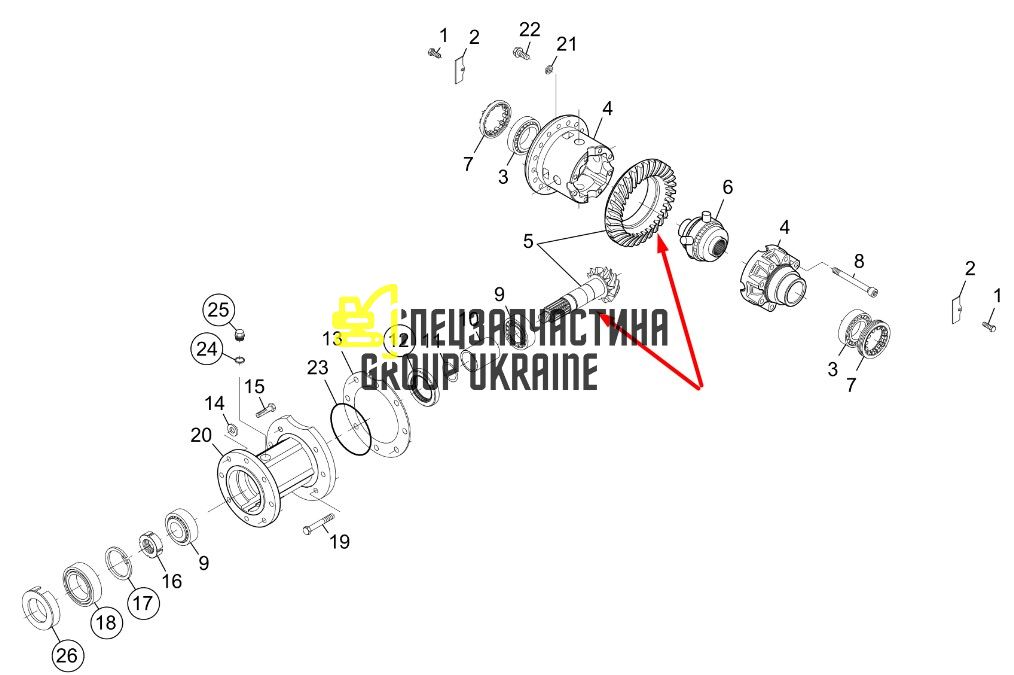 478036 Главная (коническая) пара Manitou