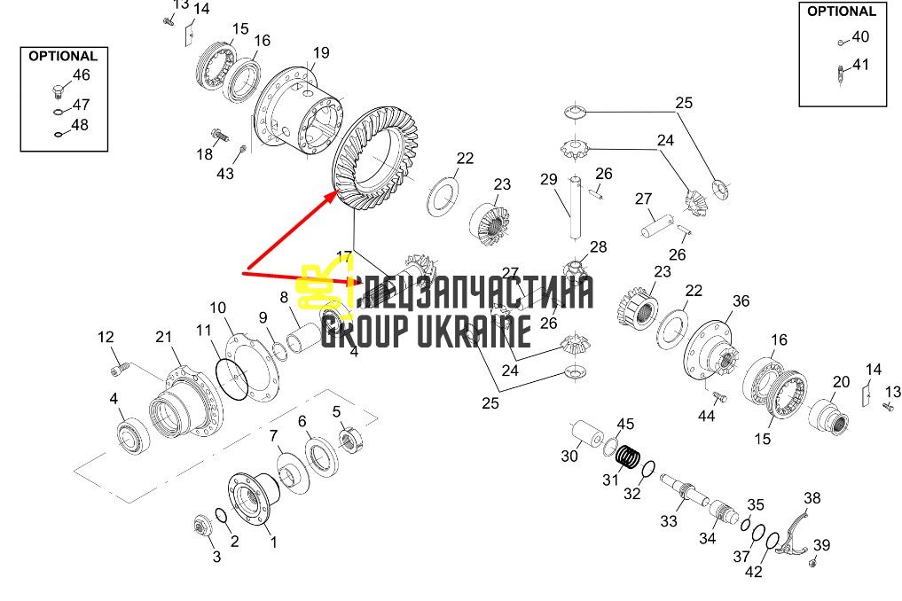 5370652607 Главная пара (планетарка+хвостовик) Terex