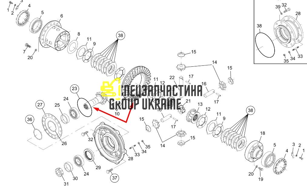 5585858 Главная пара (планетарка+хвостовик) BOMAG