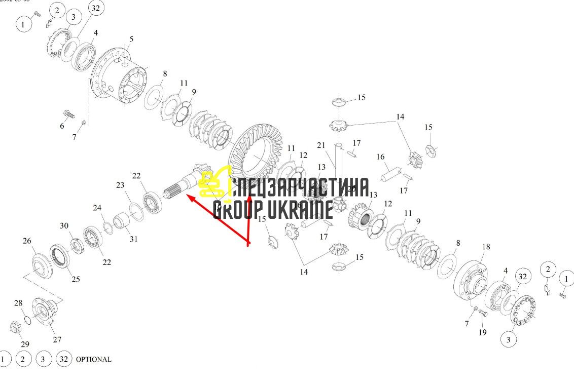 561872 Главная (коническая) пара Manitou
