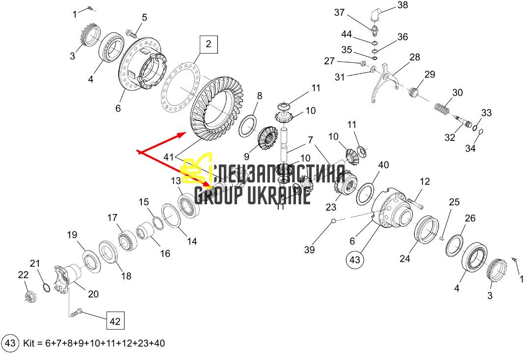 562238 Главная (коническая) пара Manitou