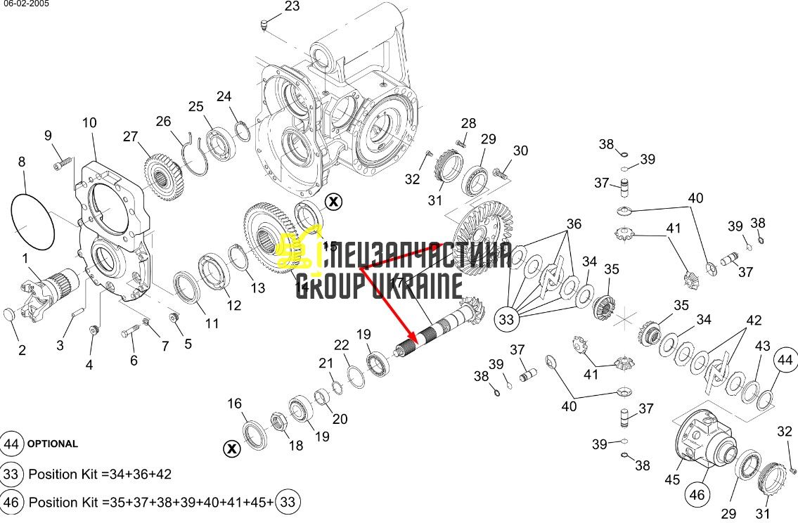563220 (112.04.500.26) Главная (коническая) пара Z=11/35 Manitou