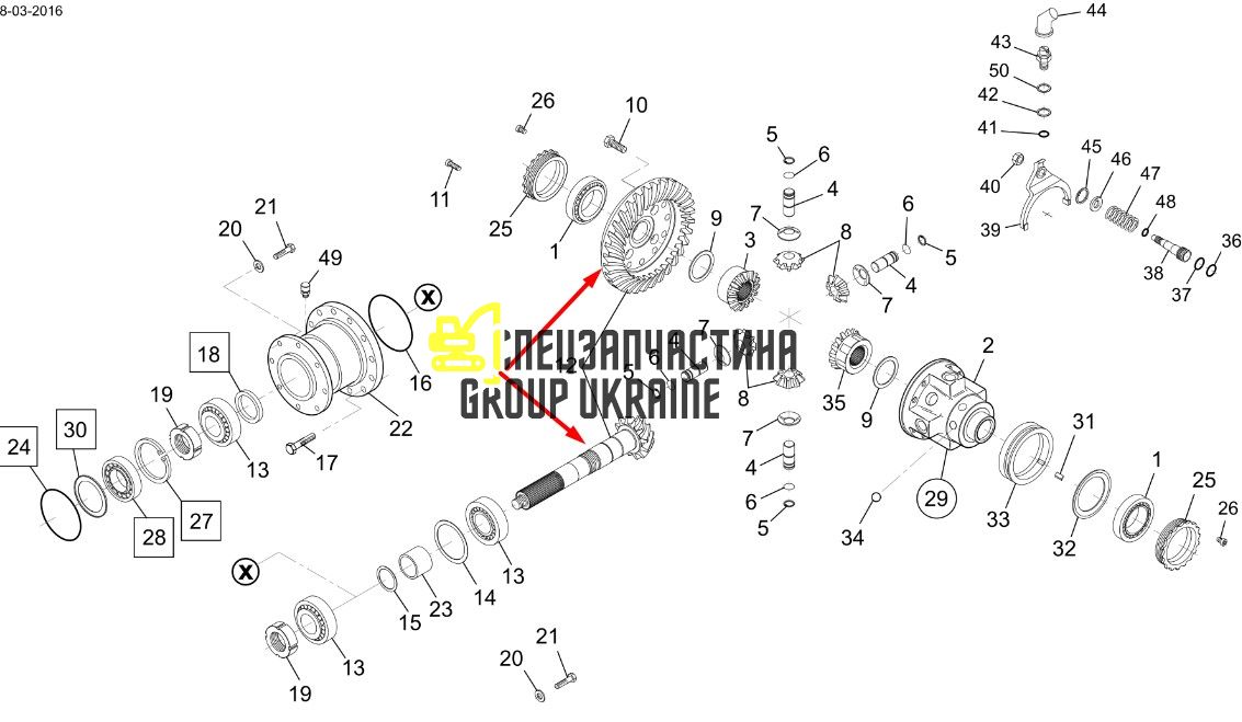563923Главная (коническая) пара Manitou