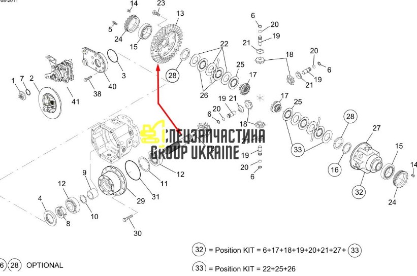 564227 Главная (коническая) пара Z=9/31 Manitou