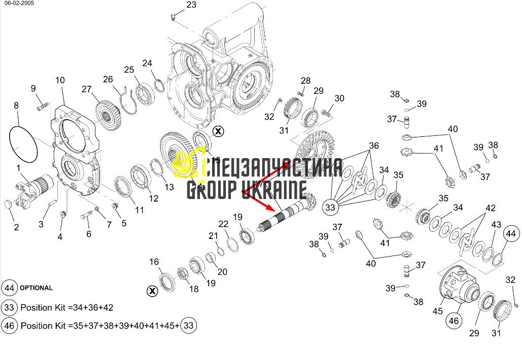 565A0240 Главная пара (планетарка+хвостовик) Mecalac