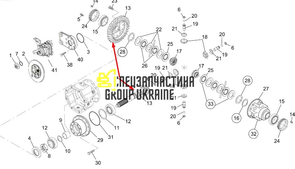 9504175 Главная пара (планетарка+хвостовик) DAF