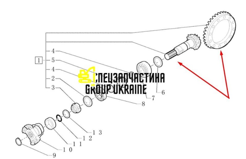 068346 (068629) Главная (коническая) пара Z=12/33 Carraro