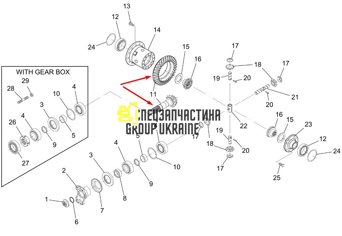 6912665 Главная пара (планетарка+хвостовик) Bobcat