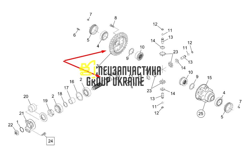 102579 Главная пара (планетарка+хвостовик) Gehl