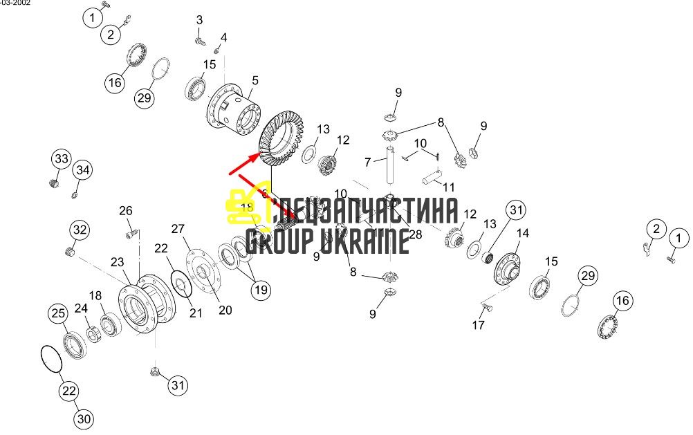 704965 Главная (коническая) пара Manitou