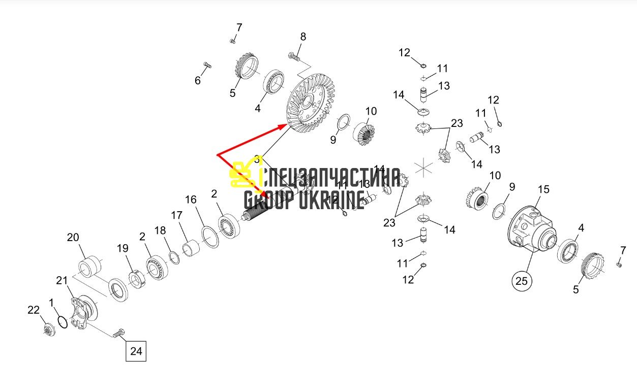706906 (76086135, 112.04.500.51) Главная (коническая) пара Manitou