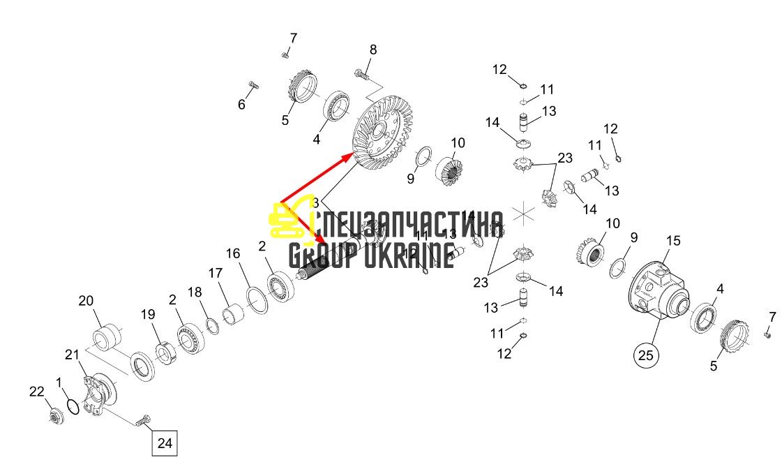 706912 Главная (коническая) пара Manitou