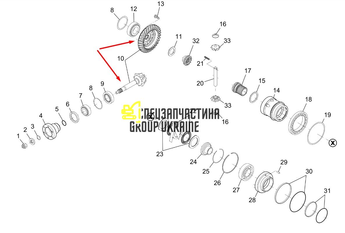 708.04.505.01 Главная пара (планетарка+хвостовик) Dana Spicer