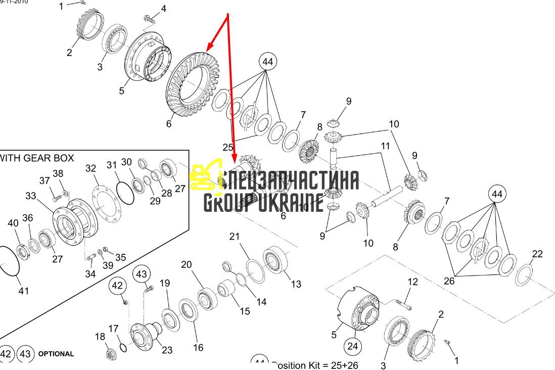 5370651949 Главная пара (планетарка+хвостовик) Terex