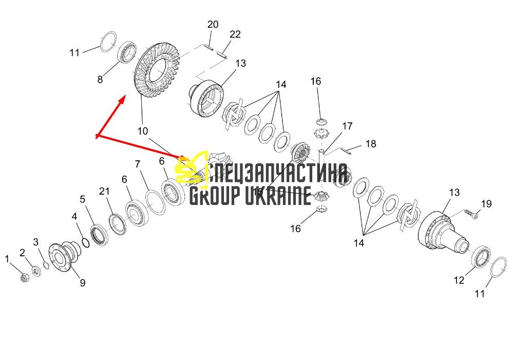 725.04.501.01 Главная (коническая) пара Dana Spicer