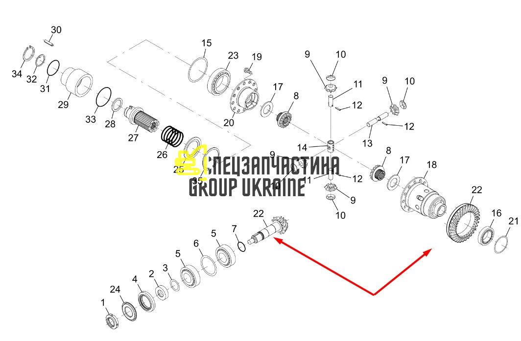 725.04.502.02 Главная (коническая) пара Z=14/34 Dana Spicer
