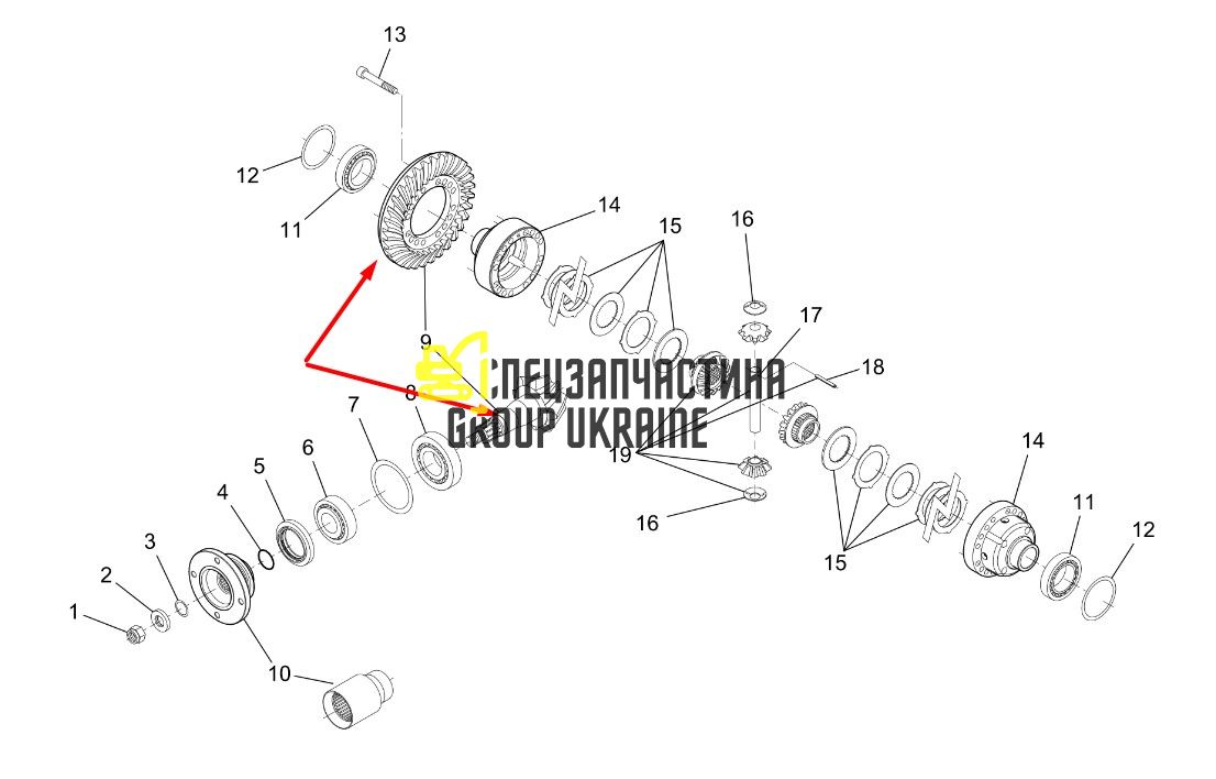 AL161309 (730.04.500.05) Главная (коническая) пара John Deere