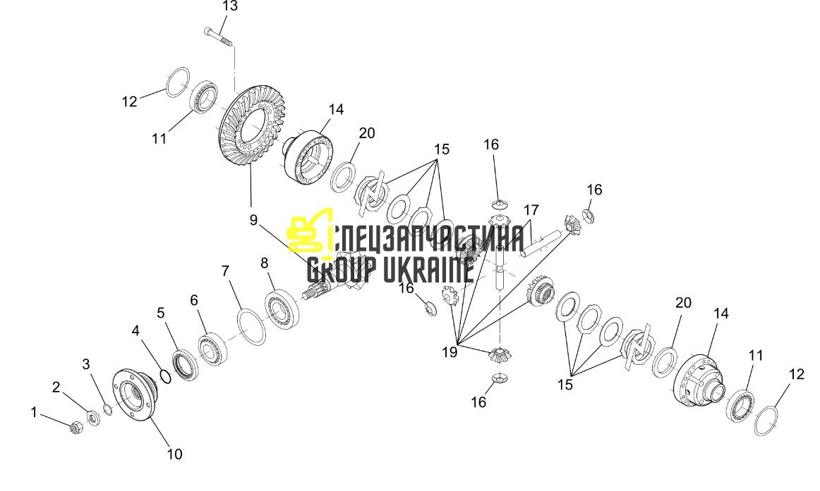 AL209941 Главная пара (планетарка+хвостовик) John Deere