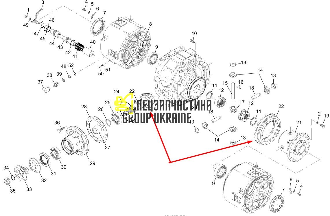 SA8320-20690 (734.04.507.09) Главная пара (планетарка+хвостовик) Volvo