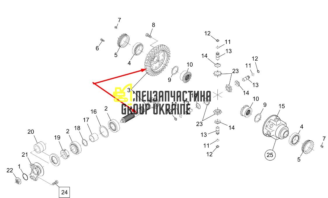 737966 Главная (коническая) пара Manitou