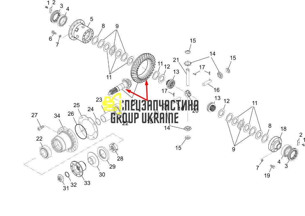 738.04.505.14 Главная (коническая) пара Dana Spicer