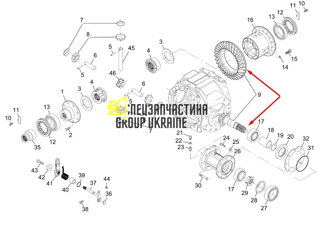 738.04.505.43 Главная (коническая) пара Dana Spicer